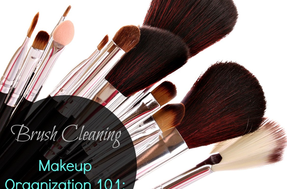 cosmetic brushes on white